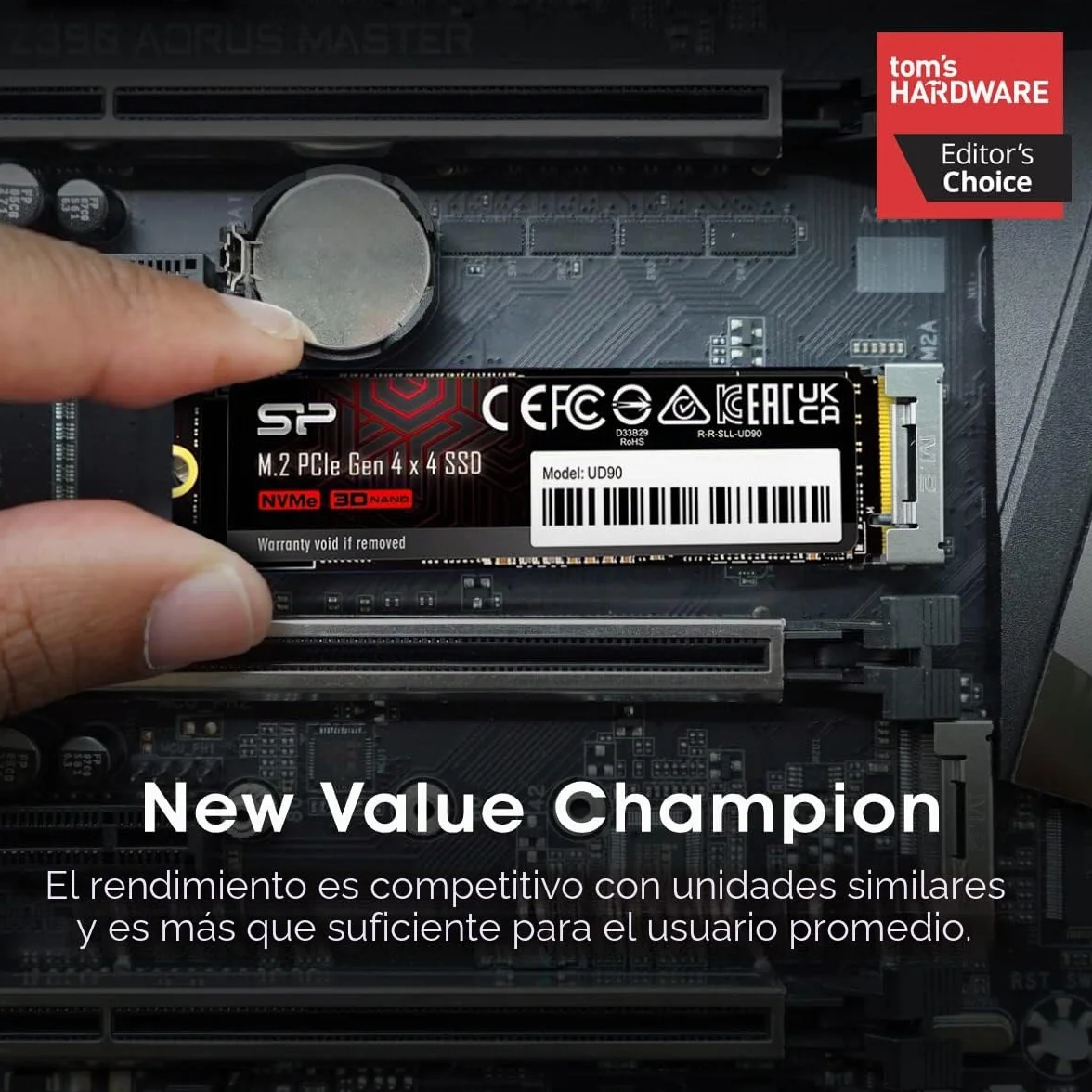Silicon Power 1TB UD90 NVMe 4.0 Gen4 PCIe M.2 SSD R/W up to 5,000/4,800 MB/s (SP01KGBP44UD9005)