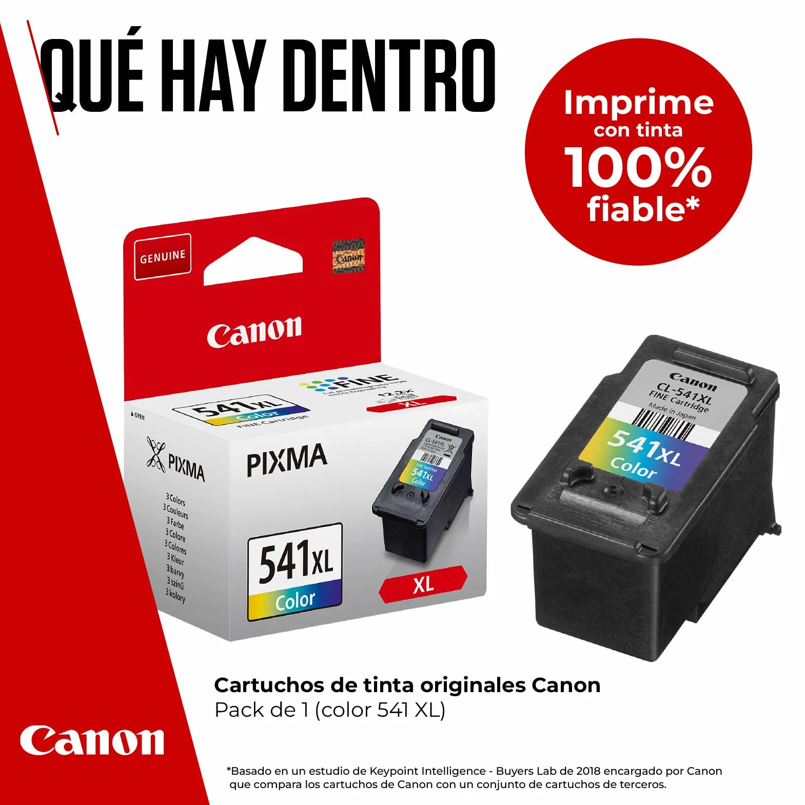 Canon CL-541XL, Cartucho de Tinta Original, Tamaño XL, Cartucho de Tinta Independiente Color, Impresión de Calidad, Embalaje Sostenible, Compatible con Impresoras de Inyección de Tinta PIXMA