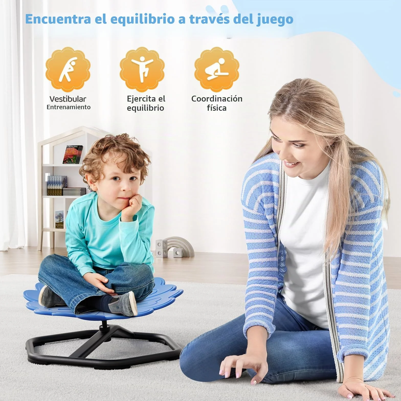 Silla sensorial giratoria carrusel 360º para niños autistas Sit & spin