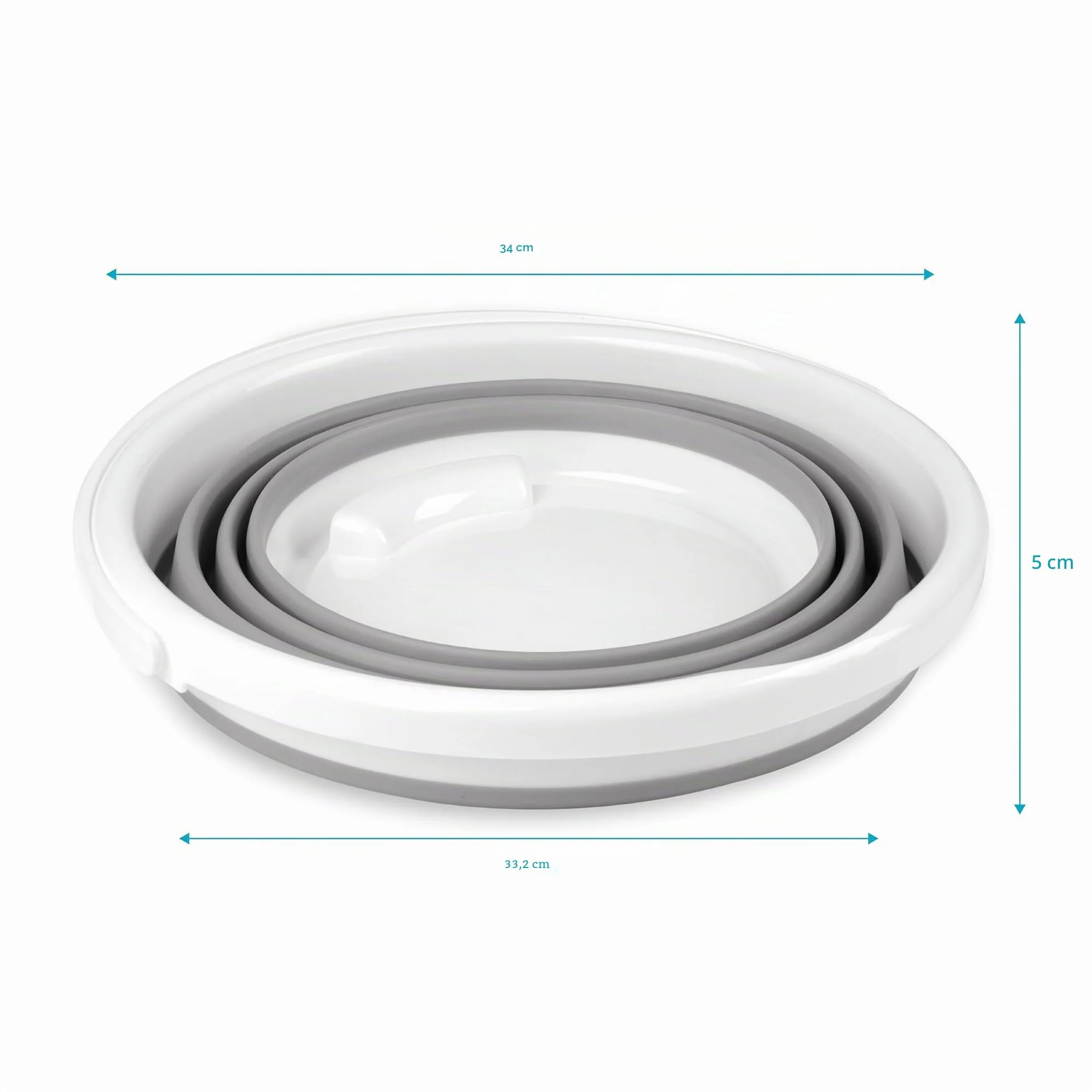 Beldray Cubo Plegable 10 litros Gris Práctico Resistente Ahorra Espacio