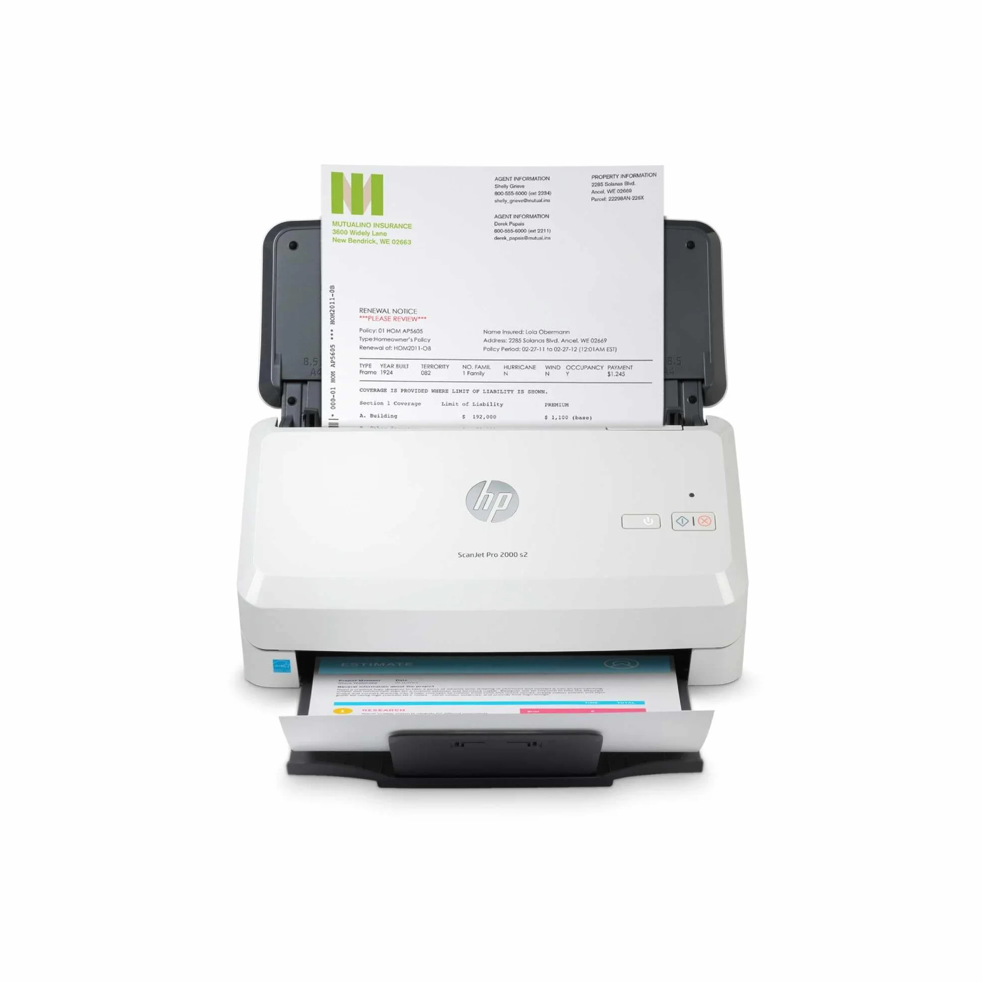HP ScanJet Pro 2000 s2 Escáner Documentos ADF 50 Hojas Doble Cara 35 ppm 70 ipm USB 3.0 Gris