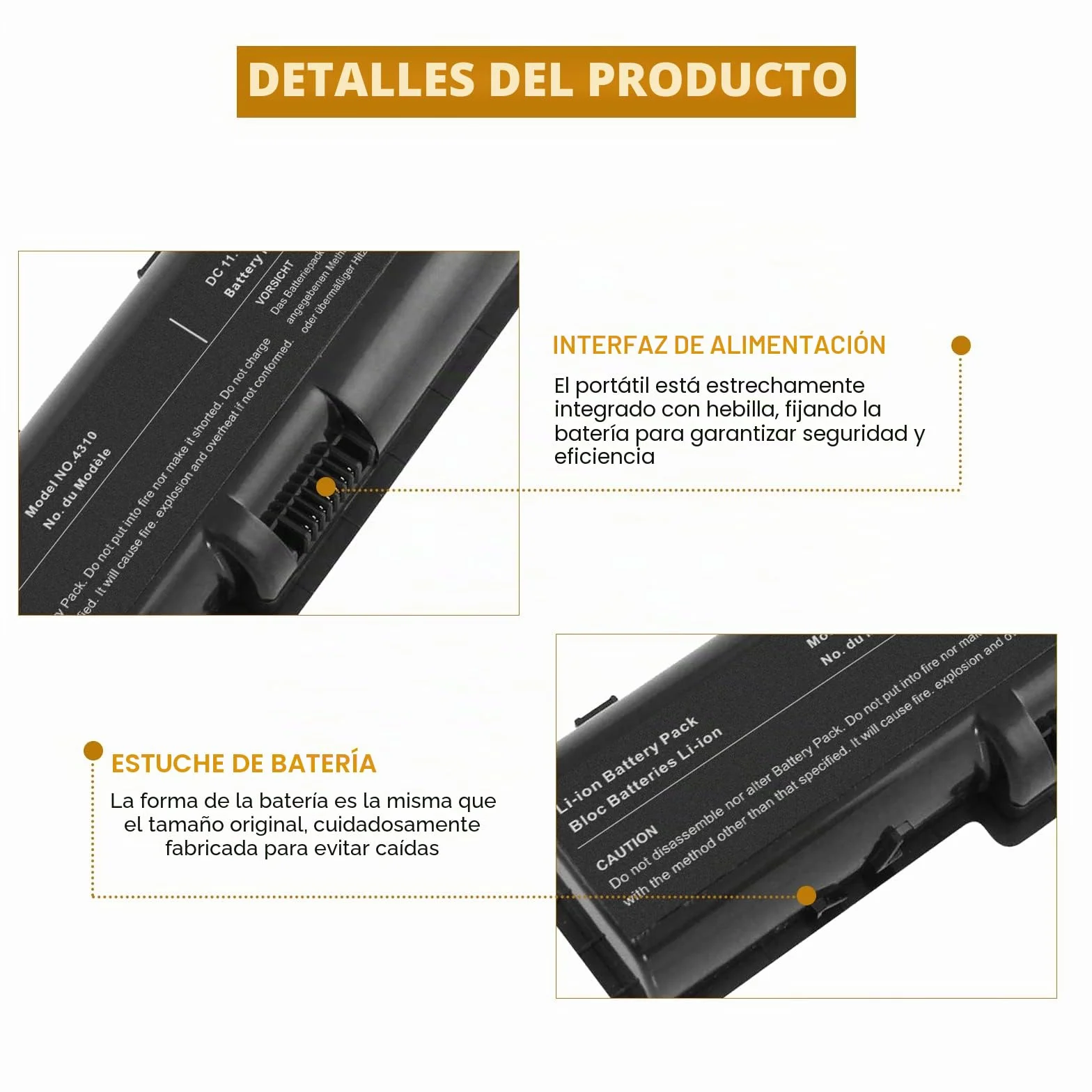 ARyee AS07A51 - Batería compatible con Acer Aspire 5235 5335 4220 4710 5542G 5738G 5740G 4710G 4720G 4240 AS07A75 AS07A72 AS07A71 AS07A52 AS07A52 AS07A55 1