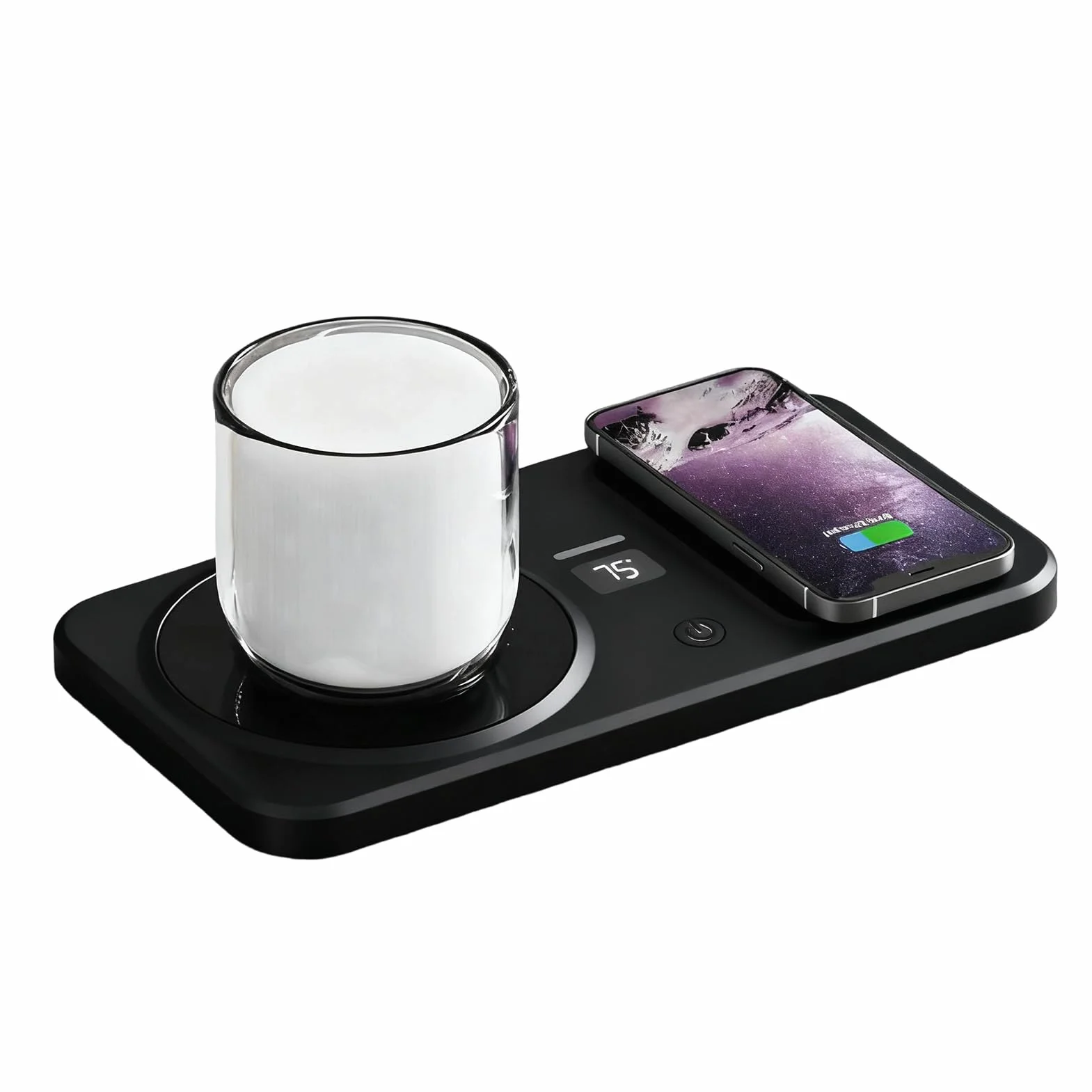 Calentador De Tazas,Base Calefactora Inalámbrica para Tazas | Calentador De Bebidas con 3 Ajustes De Temperatura para Cargar Reloj Y Teléfono,Uso en Escritorio Mesilla Oficina Cocina Hogar