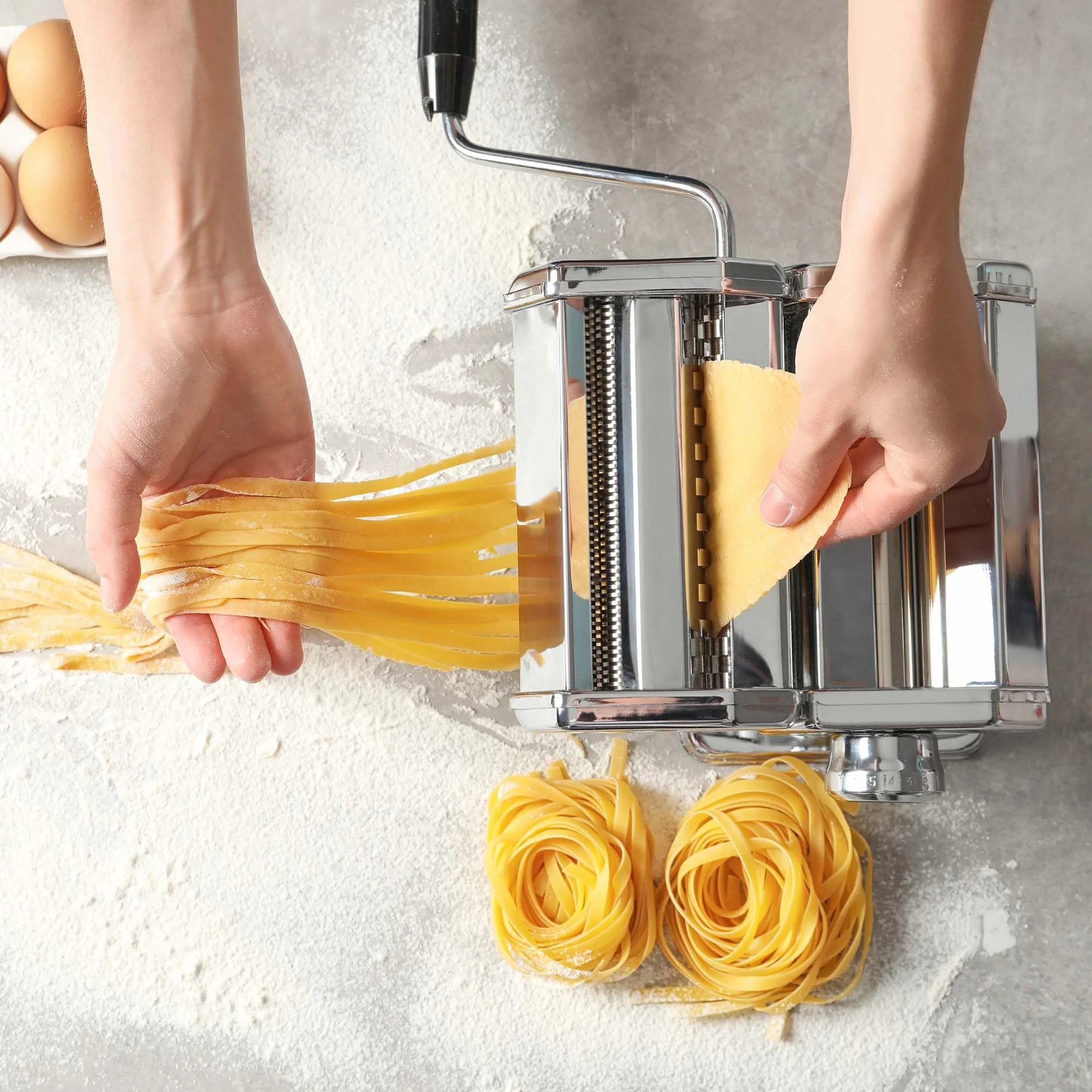 Máquina para hacer pasta manual acero inoxidable espesor ajustable 2-6 mm