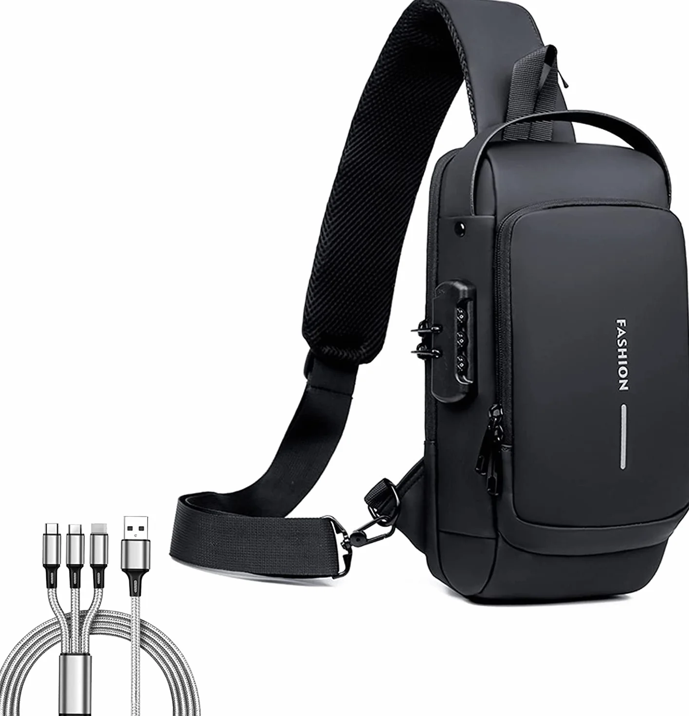 Bolso antirrobo de la Honda, Mochila de Hombro antirrobo de la Honda del Deporte de la Carga del USB, Bolsos Cruzados Impermeables (Color : Black Brown)