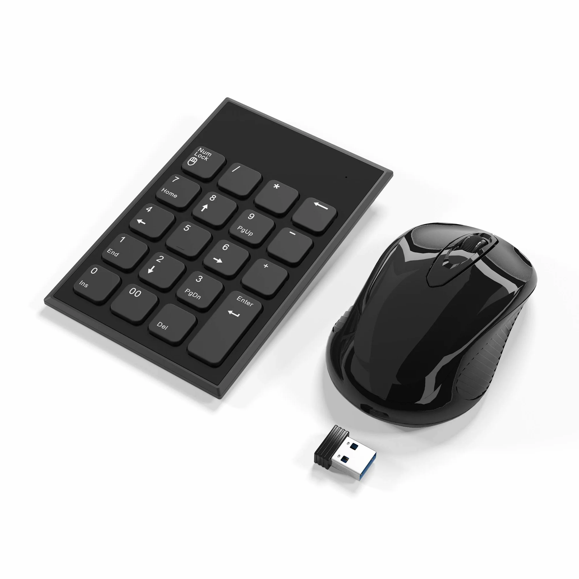 Teclado Numérico y ratón Combo, Yeemie Pro 2.4G Teclado Numérico y Mouse USB Ultradelgado Portátil para Computadora Portátil, Computadora de Escritorio, PC, Solo un Receptor USB