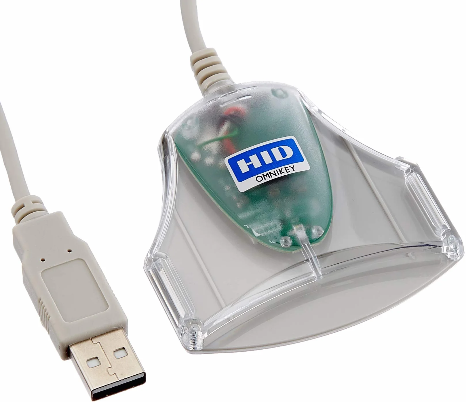 HID Omnikey Lector de Tarjetas de identificación Eid Smart Card USB ID 1021 3021 (Gris)