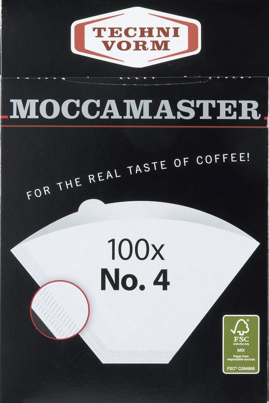 Moccamaster, Filtro de café, Papel de filtro Moccamaster no. 4, 100p