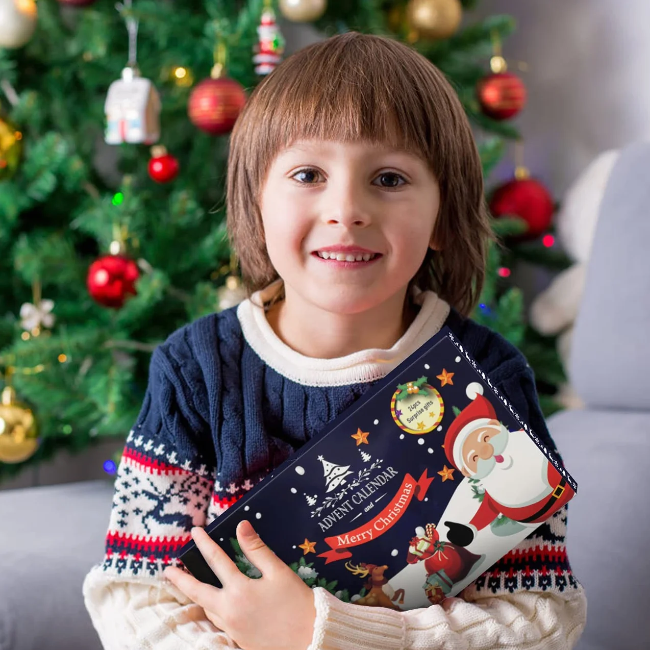 LEMESO Calendario de Adviento Decoración Colgante Árbol Navidad 24 Adornos Bisutería DIY