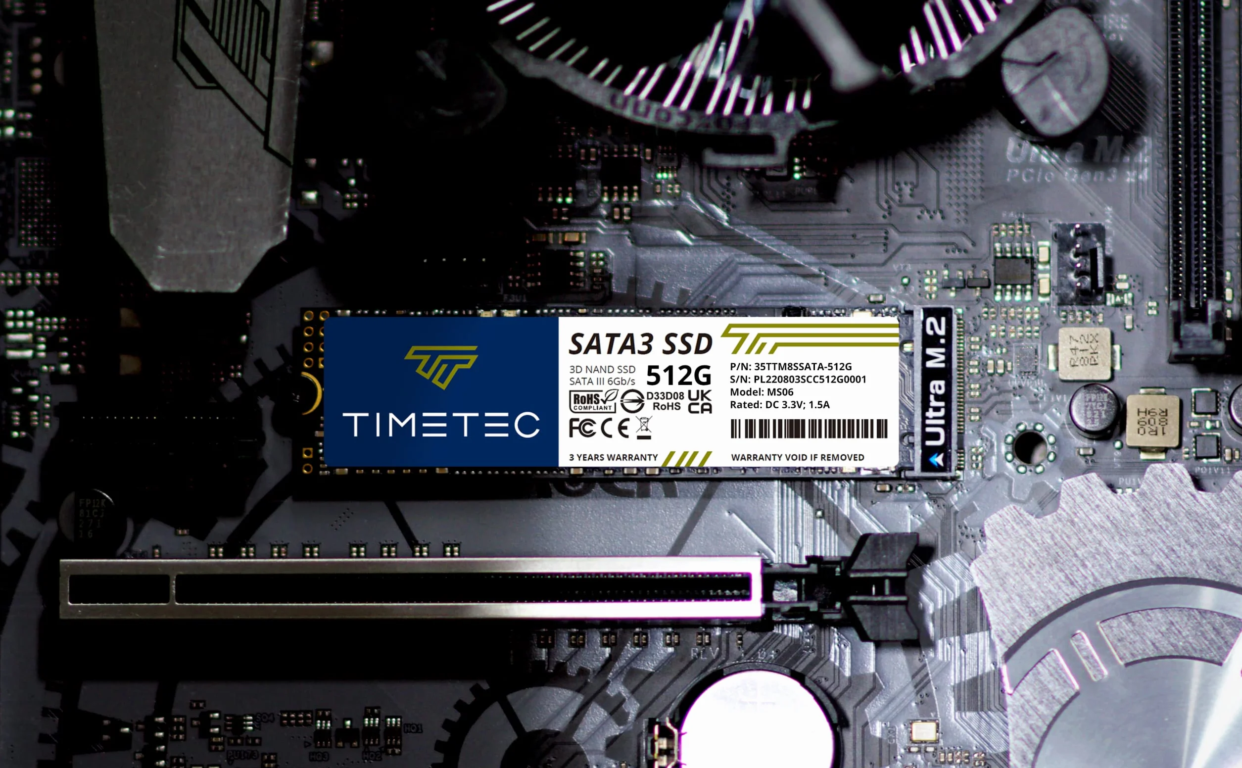 Timetec 512GB SSD 3D NAND TLC SATA III 6Gb/s M.2 2280 NGFF 256TBW Read Speed Up to 550MB/s SLC Cache Performance Boost Internal SSD for PC Computer Laptop and Desktop (512GB)