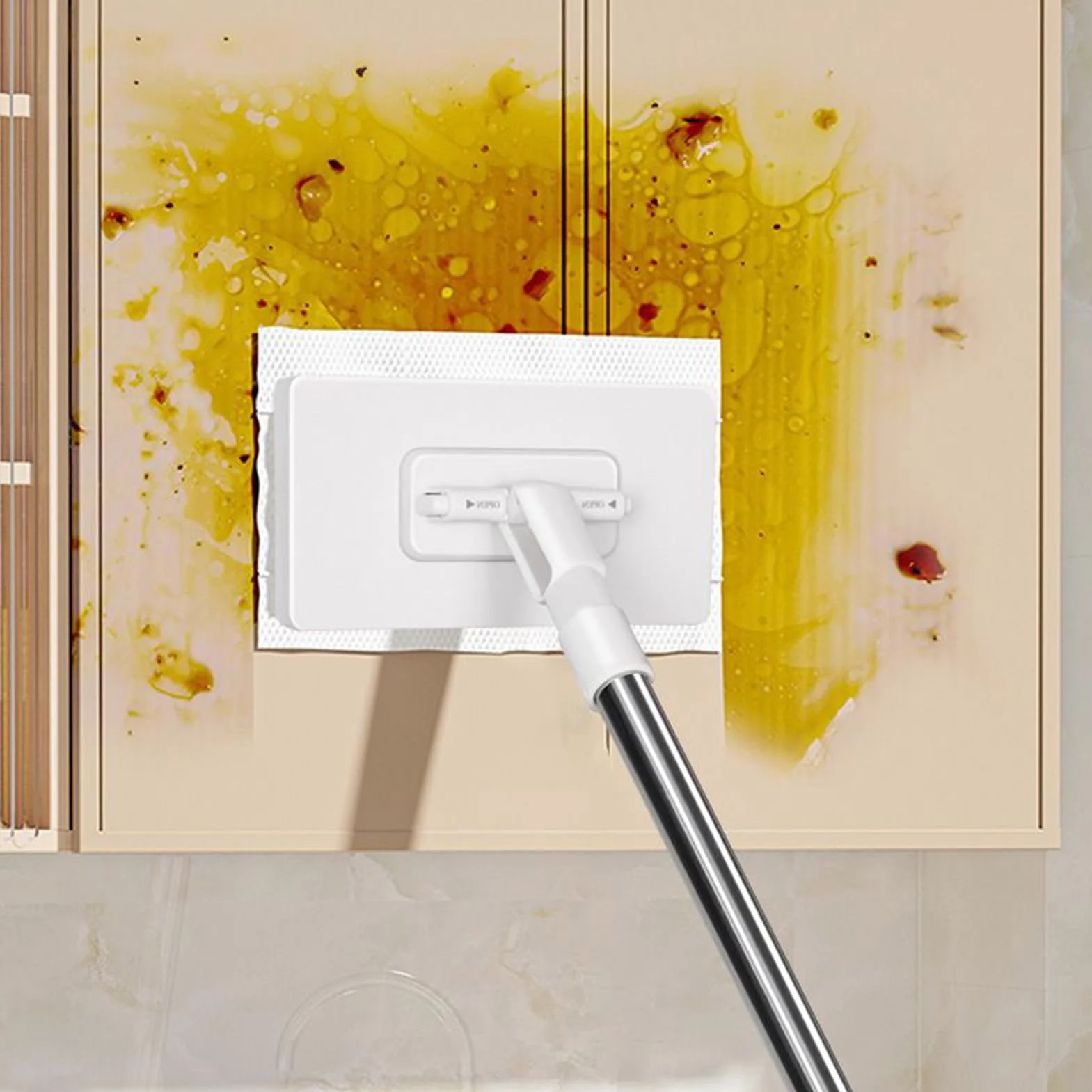 Mopa Desmontable 100 cm Limpieza Sin Manos Incluye 4 Trapos Microfibra Fregona Suelos Madera Baldosas Baño