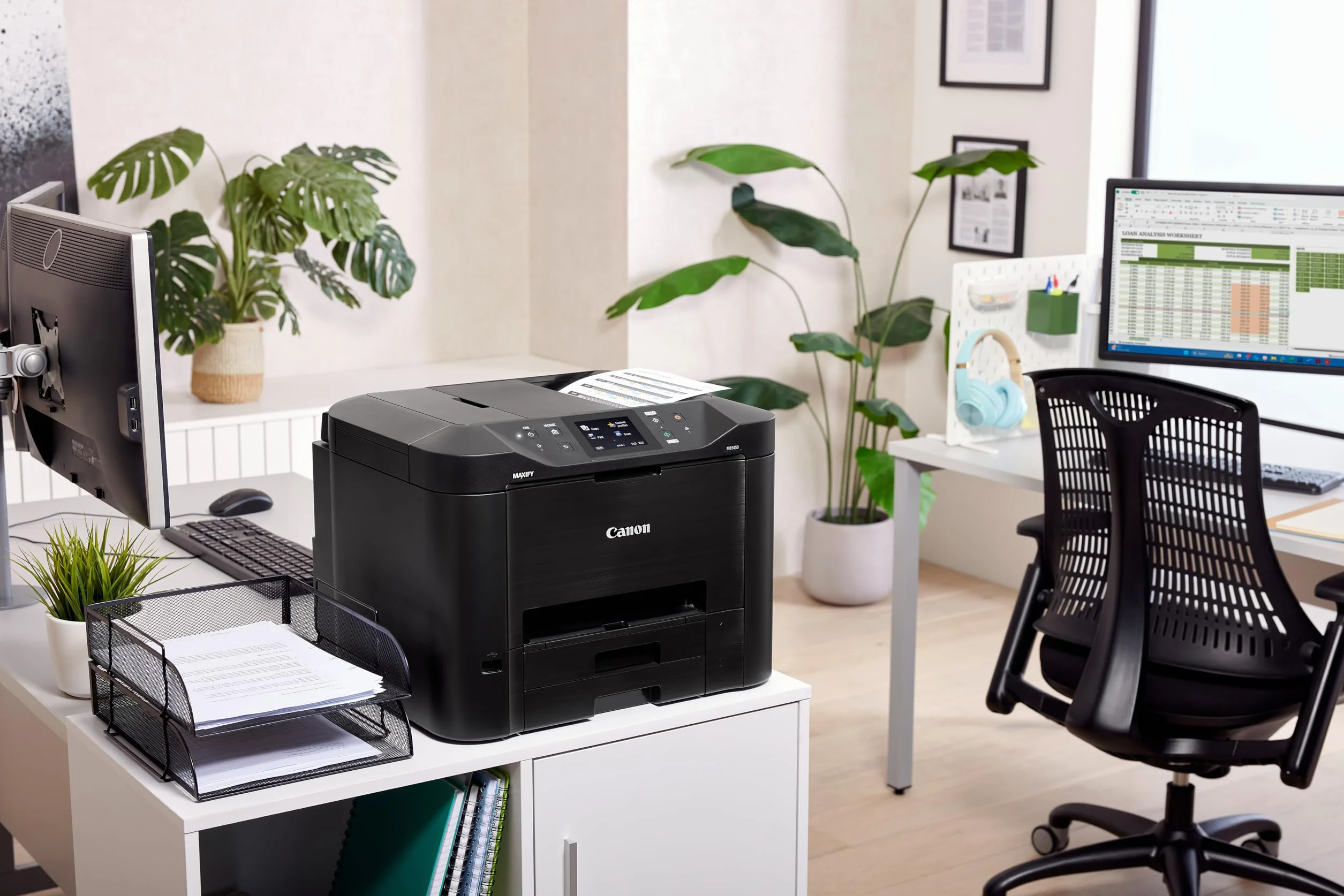 Canon Maxify MB5150 Impresora Compacta Multifunción 4 en 1, Sistema de Inyección de Tinta, WiFi, Pantalla LCD Táctil, ADF de 50 Hojas, Impresión de Alta Velocidad, Capacidad 300 Hojas, Negro