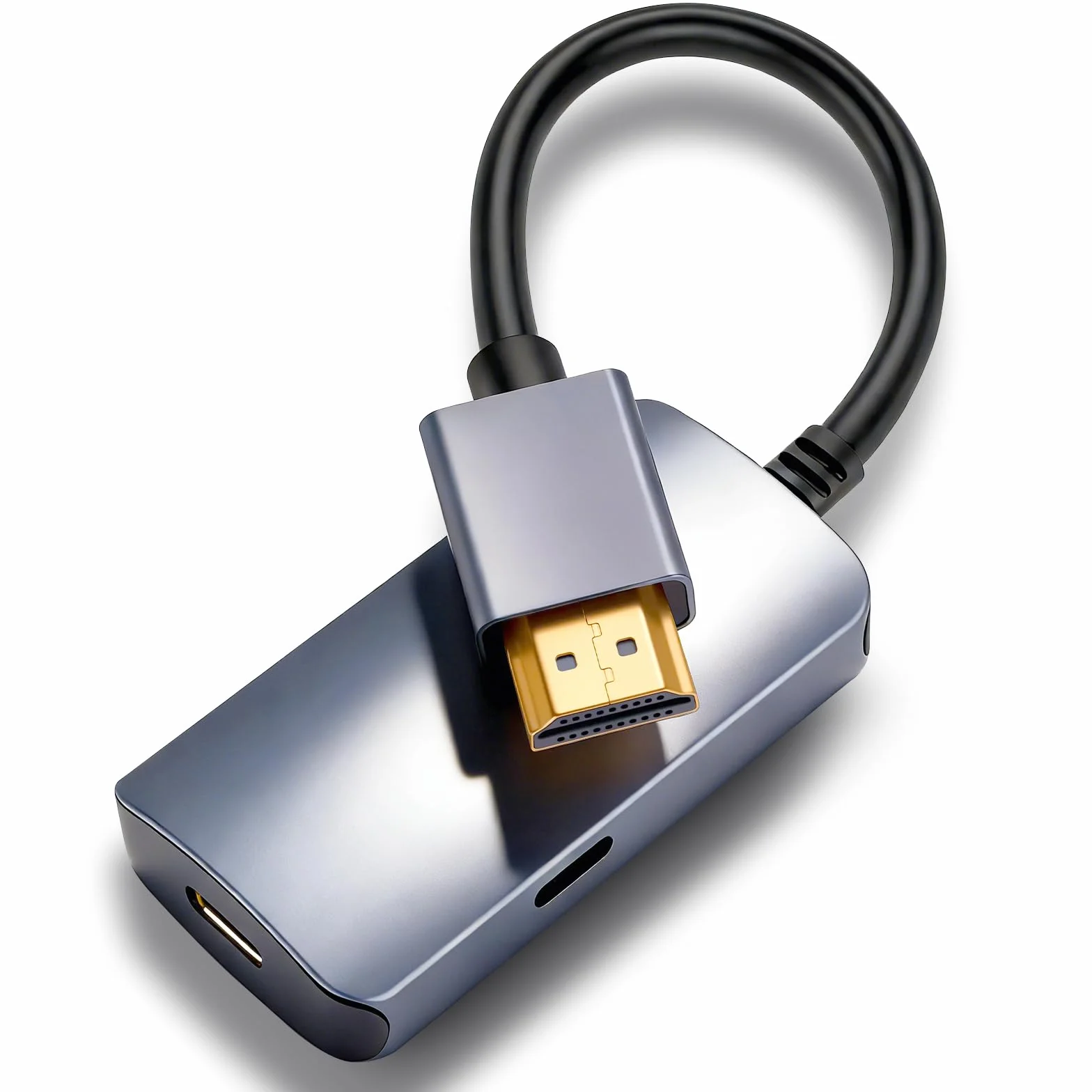 Adaptador HDMI a USB C 4K @ 60 Hz, convertidor activo HDMI a USB-C con chip LT6711A, carcasa de aluminio, Plug & Play para monitor, proyector, pantalla AR, sistemas Windows