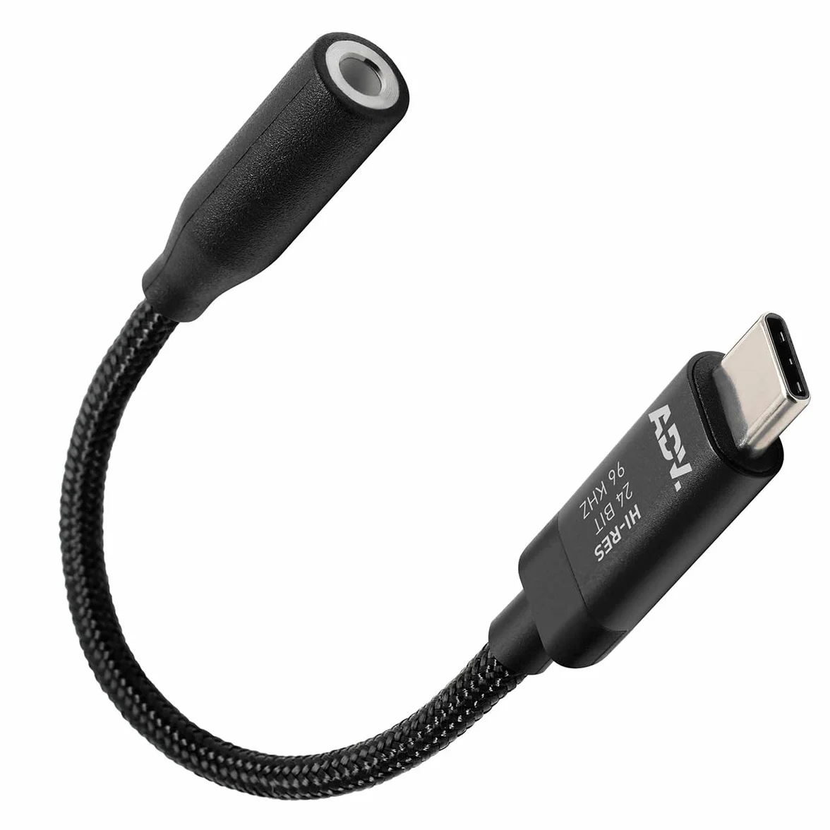 ADV. Accessport Lite - Adaptador USB Tipo C a Conector de Auriculares Hembra de 3,5 mm, Alta resolución de 24 bits/96 kHz, USB C a Cable Auxiliar de Audio, Compatible con iPhone 15 Pro Max/15 Pro/15