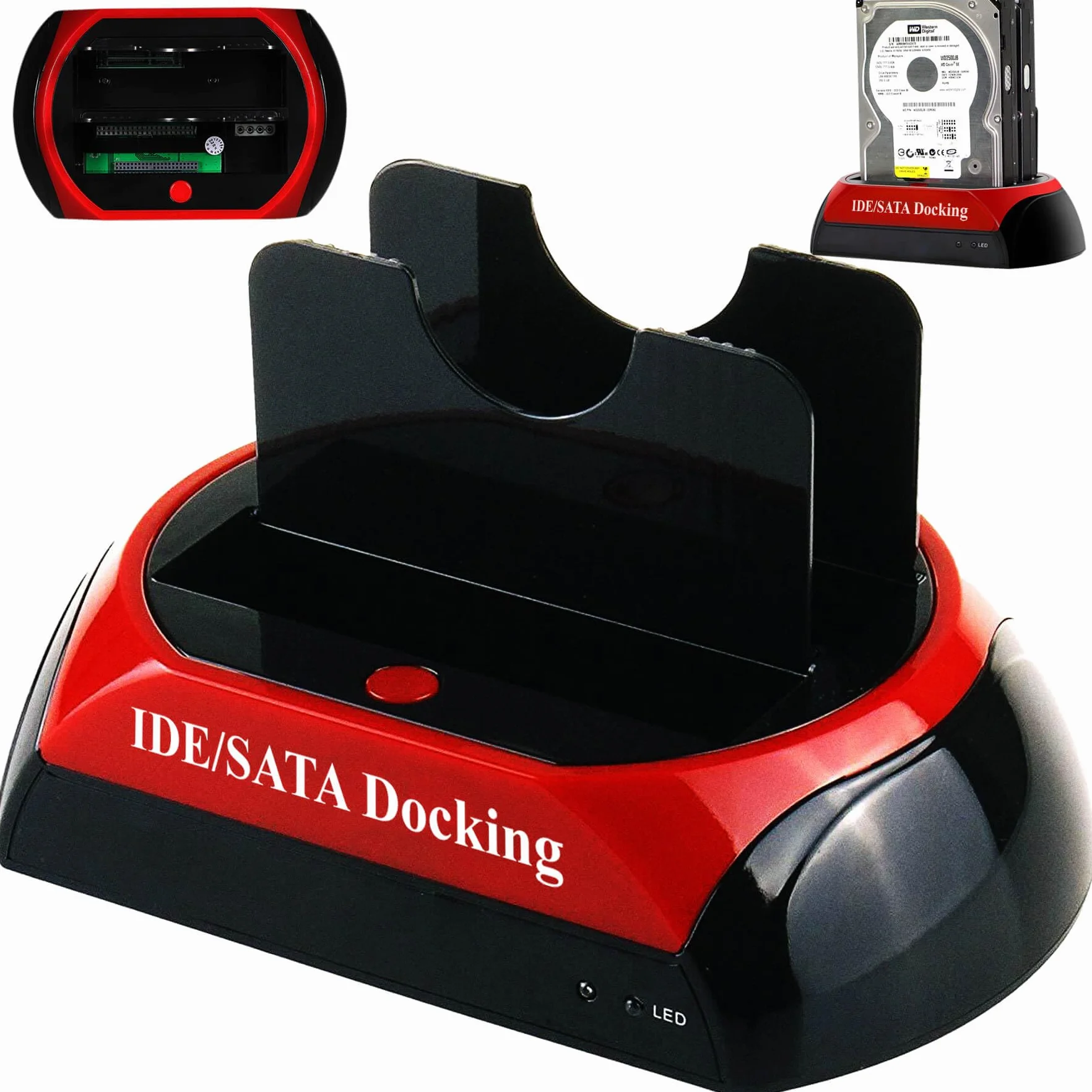 Retoo Estación De Acoplamiento del Disco Duro, USB 2.0, Base De Conexión para SATA I/II/III, HDD O SSD De 2.5"/3.5", Carcasa Disco Duro Externo Sata, Compatible con Windows