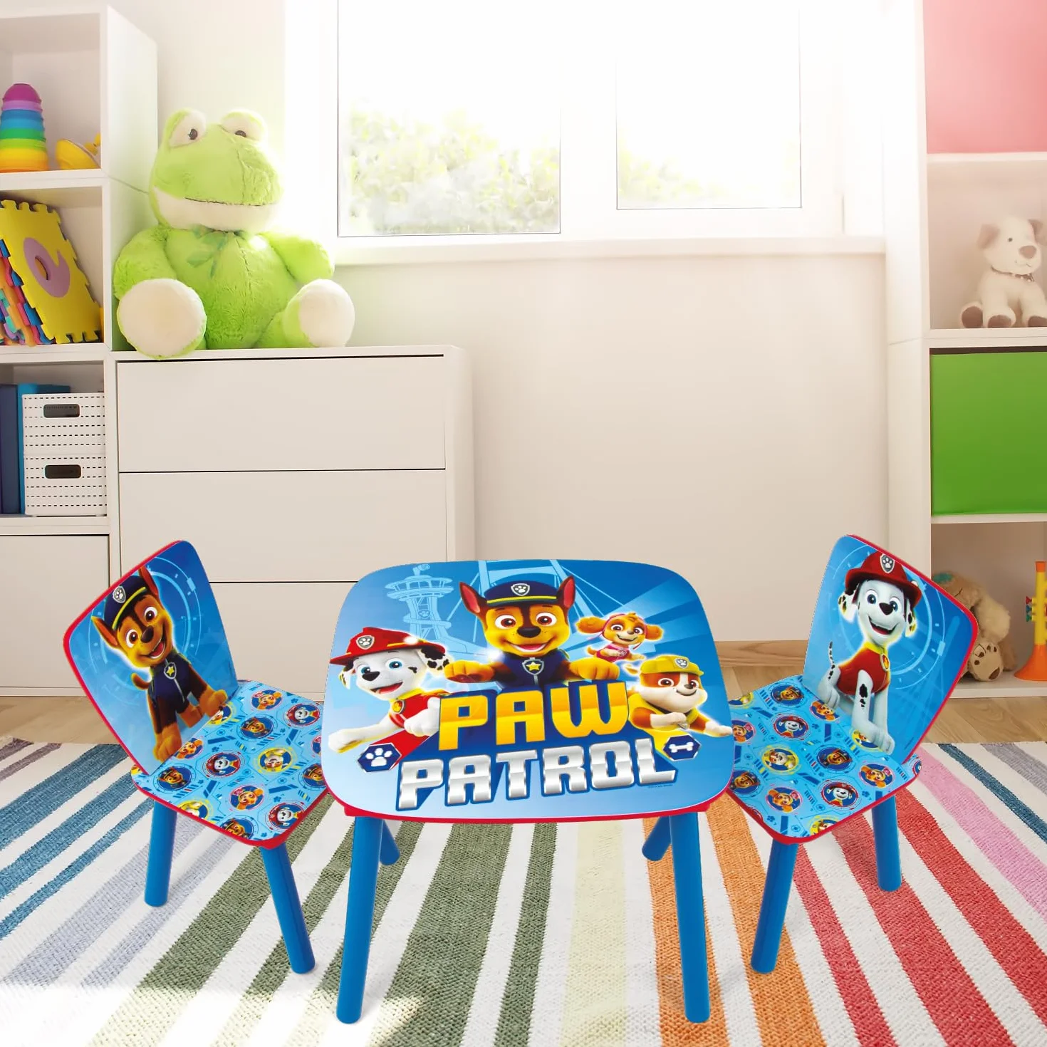 ARDITEX PW12897 Set de Mesa y 2 Sillas Madera Nickelodeon Patrulla Canina