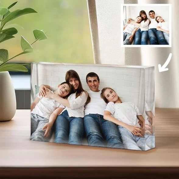 Portafoto Personalizada con foto Transparent Gift Placa Bloque Decoración del hogar