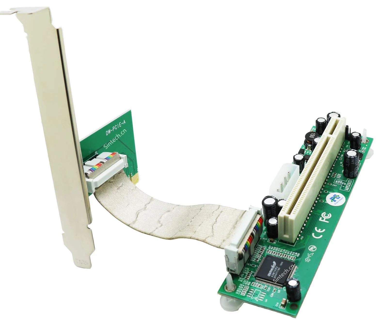 Sintech PCI-E Express 1X to PCI 32bits Adapter with Flex Cable Adaptador de Cable