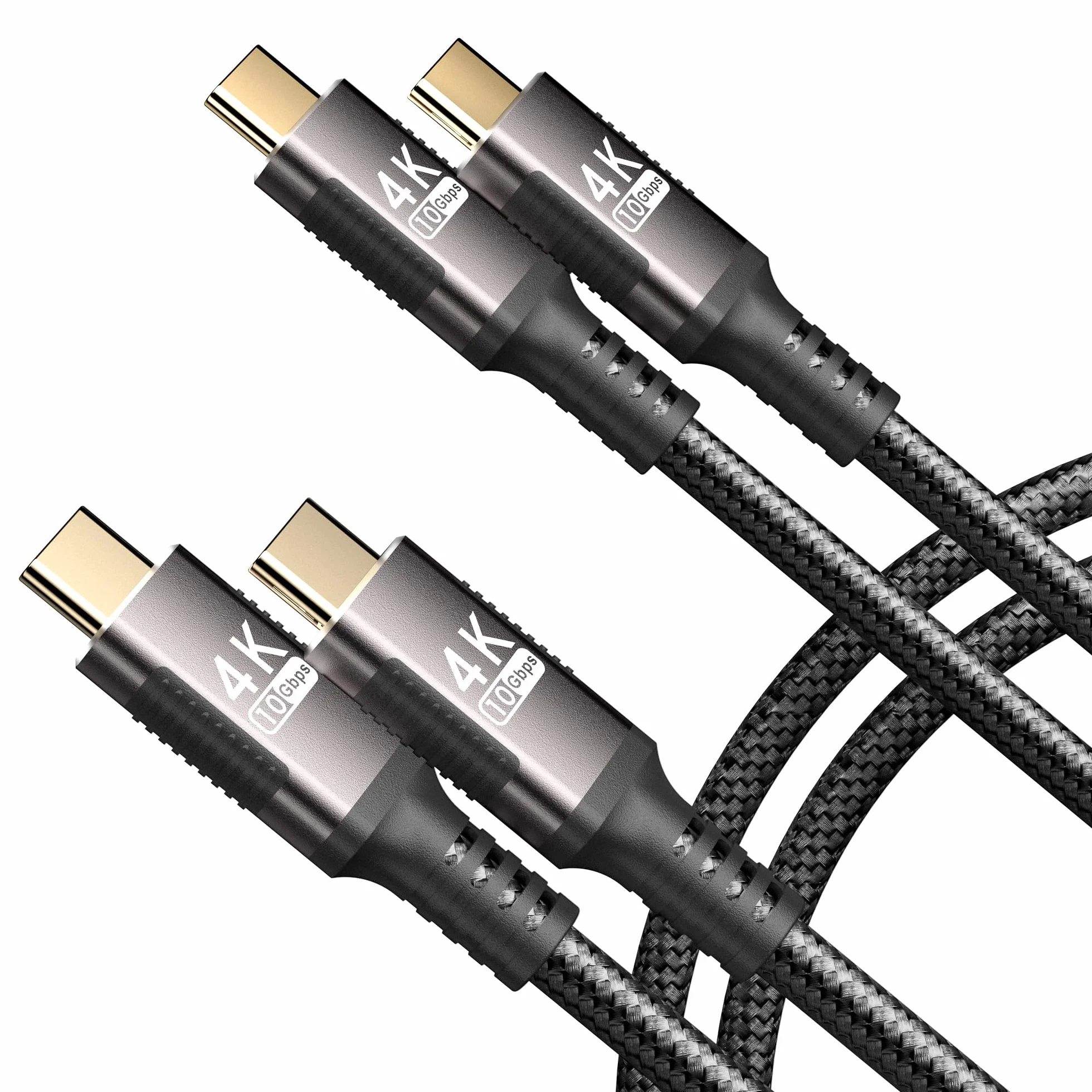 Cable USB-C 1M 2Pack Compatible Con Thunderbolt 3,Cable USB C 3.1 Transferencia de Datos de 10Gbps,USB Tipo C 100W Carga Rapida,USBC HD 4K@60Hz/2K@120Hz Video Aplicable a Monitor,Hub,SSD.